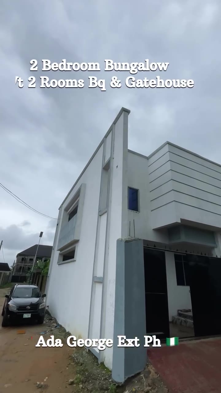 Newly Built 2-Bedroom Bungalow with 2-Room BQ and Gatehouse, Ada George Extension